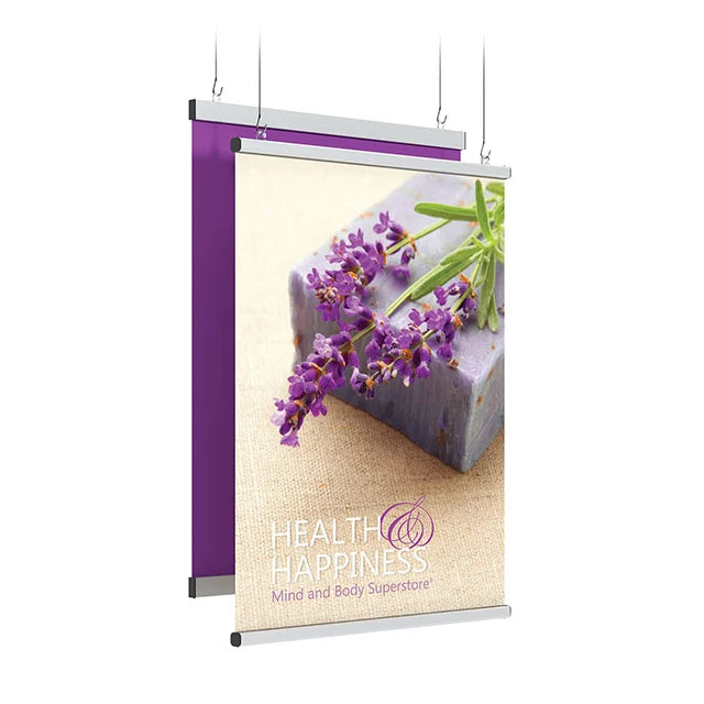 Hanging Banner Fabric Vinyl Poster Hanger Double Sided Printed Banner with Hanging Grippers