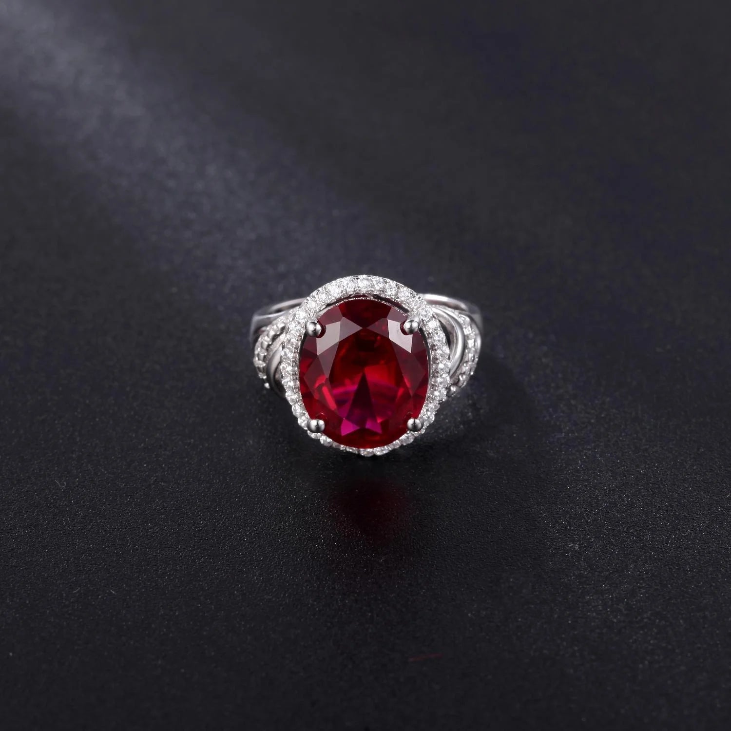 Abiding Jewelry Color Stone OEM Natural Big Gems Wholesale 925 Sterling Silver Birthstone Halo Ring Jewelry