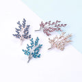 Fine Jewelry Colorful Branch Brooch Pin Crystal Leaf Brooches for Women Clothes