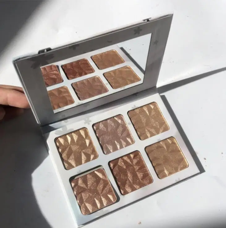 Best Selling Luxury Makeup Mineral Ingredient Pressed Powder Shimmer Highlighter Palette with No Logo From Top Makeup Supplier
