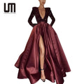 Liu Ming Fashionable New Arrivals Women Sexy V Neck Long Sleeve Sequin Split Party Prom Evening Gowns Long Dresses