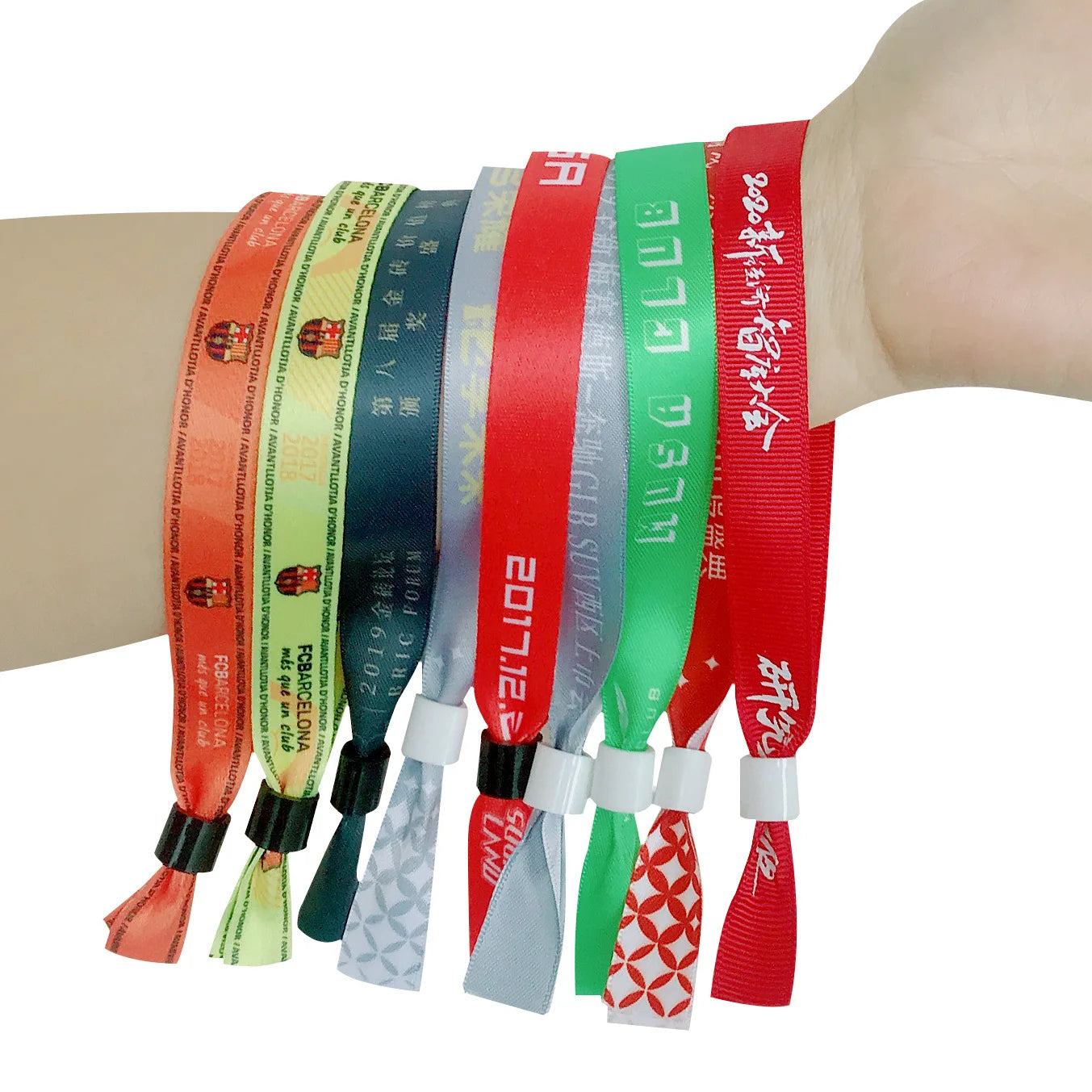 Wholesale Custom Logo Festival Wristbands Personalized Event & Music Party Promotional Fabric Woven Wristband Promotion