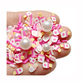 Cute Craft Supplies Soft Clay Stickers Heart Candy Pink Polymer Bead Handcraft Art Craft Kit Set New Products Valentine Gift DIY