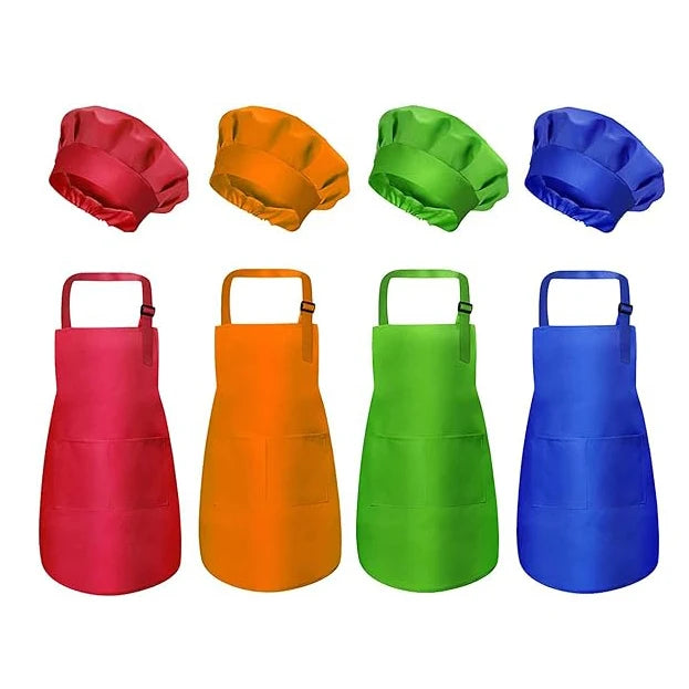 Custom Birthday Party Kitchen Cooking Baking Painting Boys Girls With Pocket Adjustable Belt Tie Colored Kid Apron