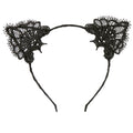 Women Hair Elastic Headbands Fashion Black Lace Cat Ears Headband Wedding Photography Portrait Style Hair Hoop Hair Accessories