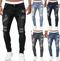 2026 American Street Fashion Jeans Men's Stretch Skinny Ripped Jeans Street Fashion Small Foot Pants Men's Jeans