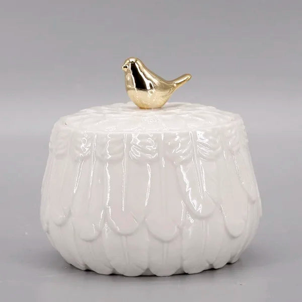 Porcelain White Candy Cookie Jar Luxury Modern Style Kitchen Tea Coffee Sugar Canisters