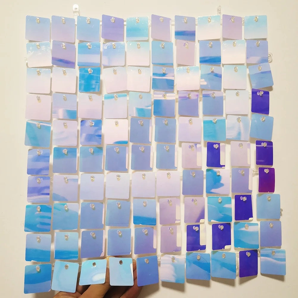 2026 Light Weight Interlock Grid Sequin Panel for Wedding