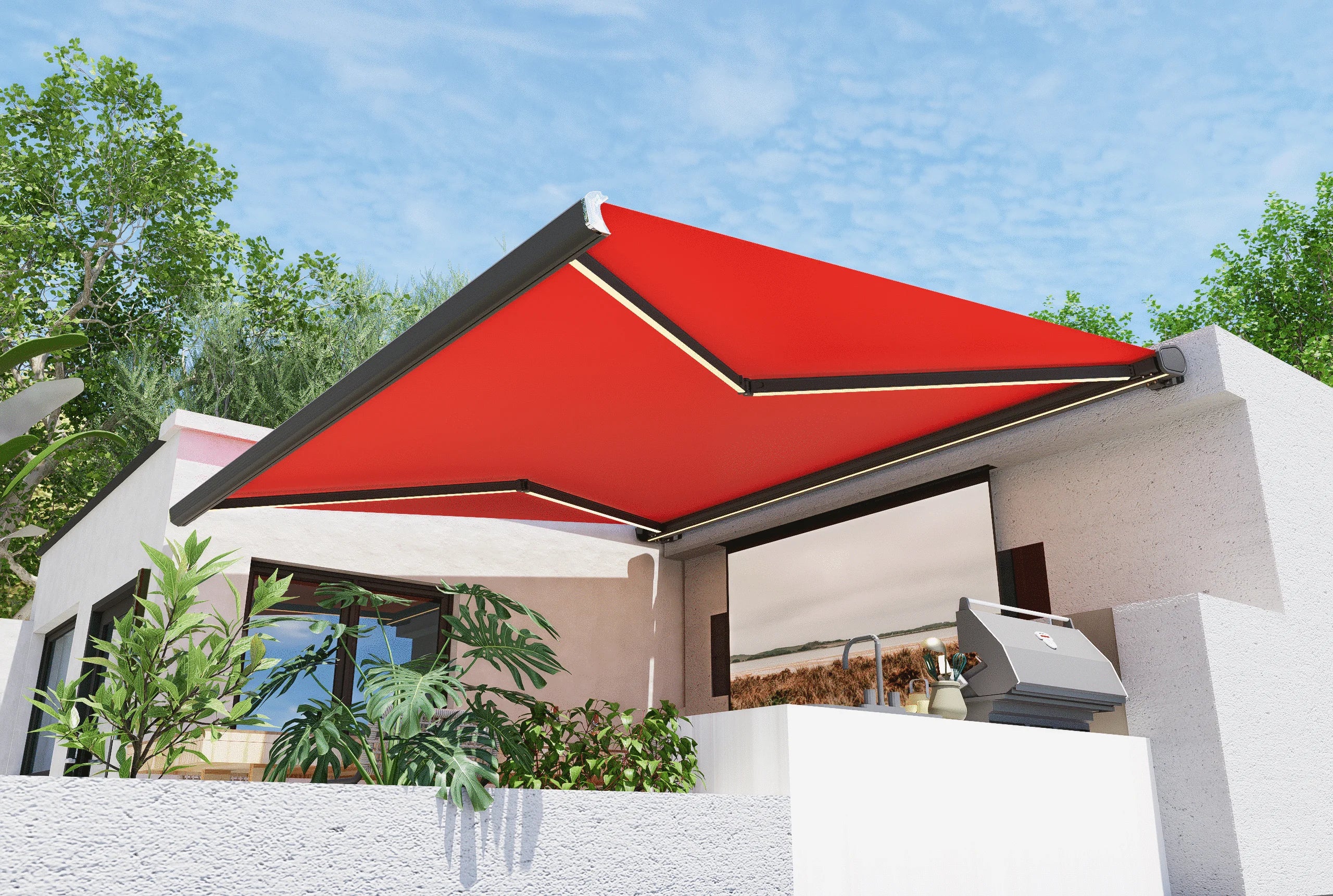 Customized Manual Sun Shades Outdoor Awnings Canopy Patio Roof Cover Retractable Awning