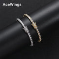 BB105   3mm  Tennis  Bracelet  Brass Setting Zircon  Hip Hop Iced Out  Men's Jewelry