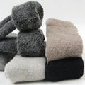 Wholesale Plain Wool Blend Full Terry Socks Unisex Winter Thick Warm Crew Socks for Women Men