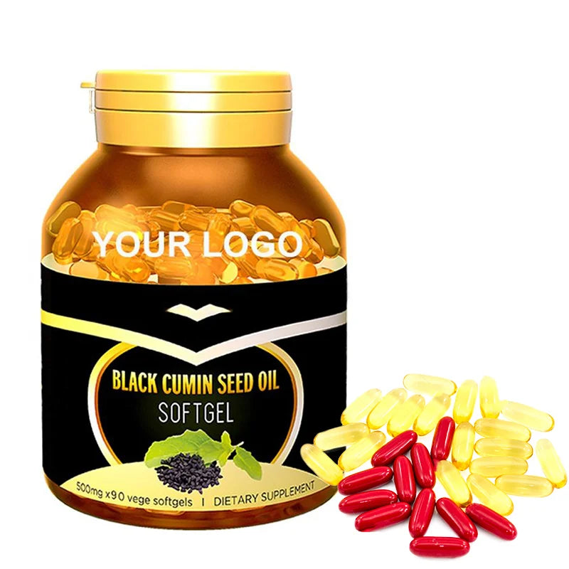 High Purity 500mg/1000mg Black Cumin Seeds Black Seed Capsules Black Seed/ Kalonji Seed Softgel Immune Support
