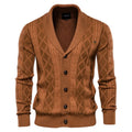 High Quality Cotton Knitted Cardigan Sweater for Men Fashion Jacket V-neck Cardigan Sweater