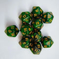Juvida Hot Sale 20-Sided Multi-Number Dragon Dungeon Indicator Double-Color Polyester D20 Dice 30MM Thick 50G Casino Party Card