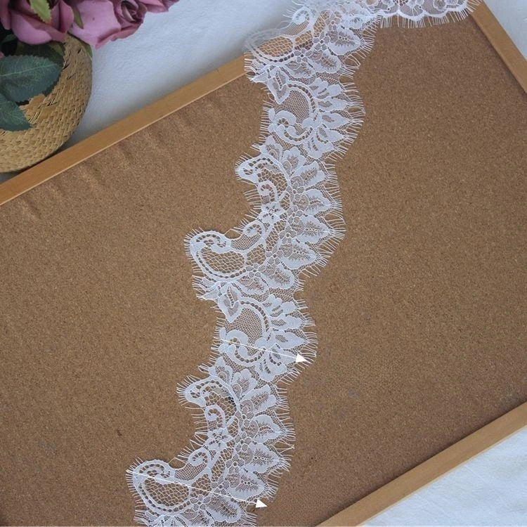 Handmade Embroidery French Tulle Lace Fabric 100% Polyester Customizable Color Wedding Dress Sewing Accessories Edge Collar
