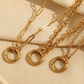 Simple Design Fashion High-grade Stainless Steel Plated 18K Gold Large O-shaped Chain Spring Buckle DIY Necklace for Women