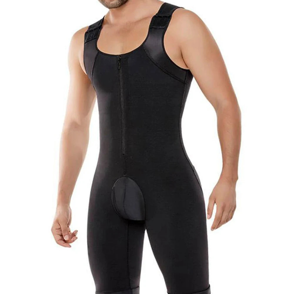Tummy Control Big Size Faja Zipper up With Hip Pad Full Body Shaper for Man