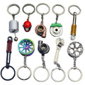 Hot Mini  Parts Set Keychain Car Accessories Car Metal Keychain Hub Pendant Brake Disc Shock Absorber Car Accessories Keychain