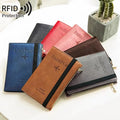 PU Material Women Men RFID Anti-magnetic Minimalist Business Passport Holder ID Card Bank Card Wallet Box Travel