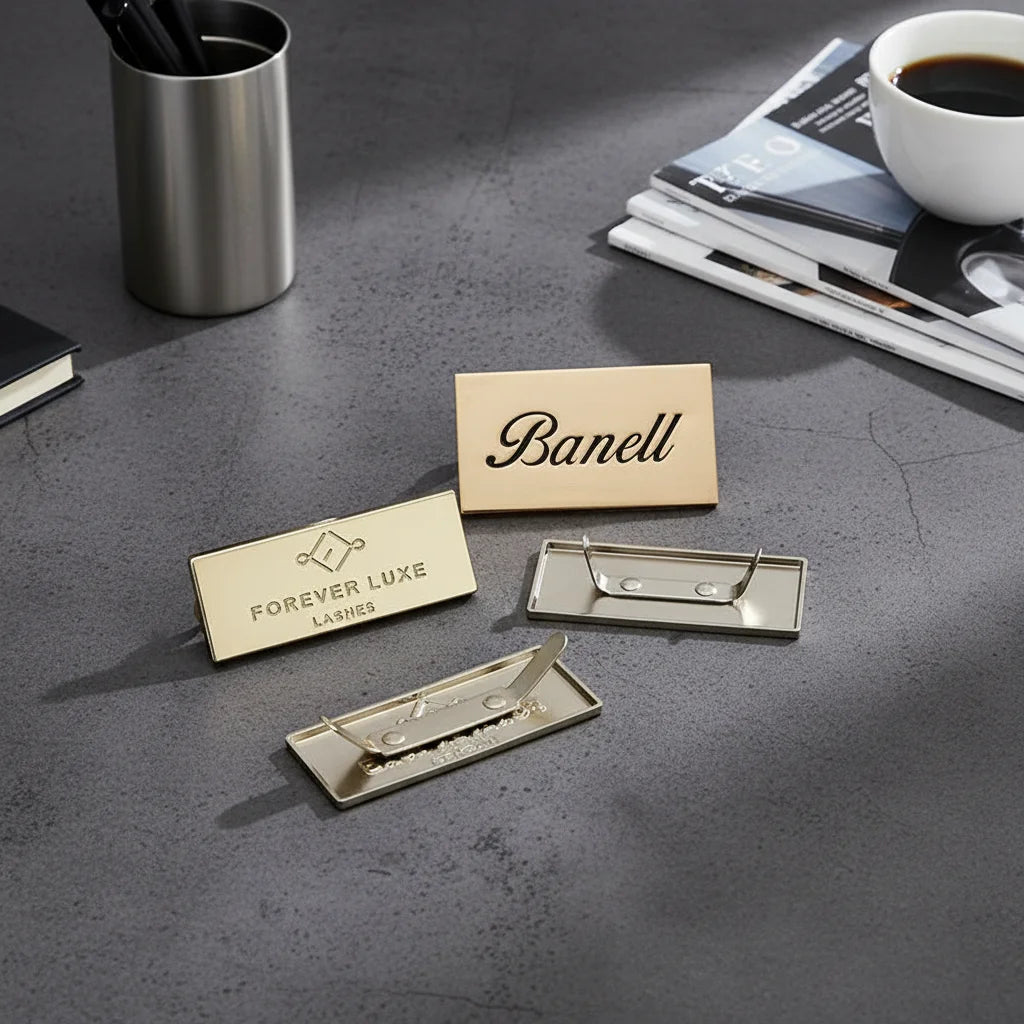 High Quality Custom Accessories Metal Brand Label logo Plate Design Fashion Metal Tags for Clothing Metal Labels