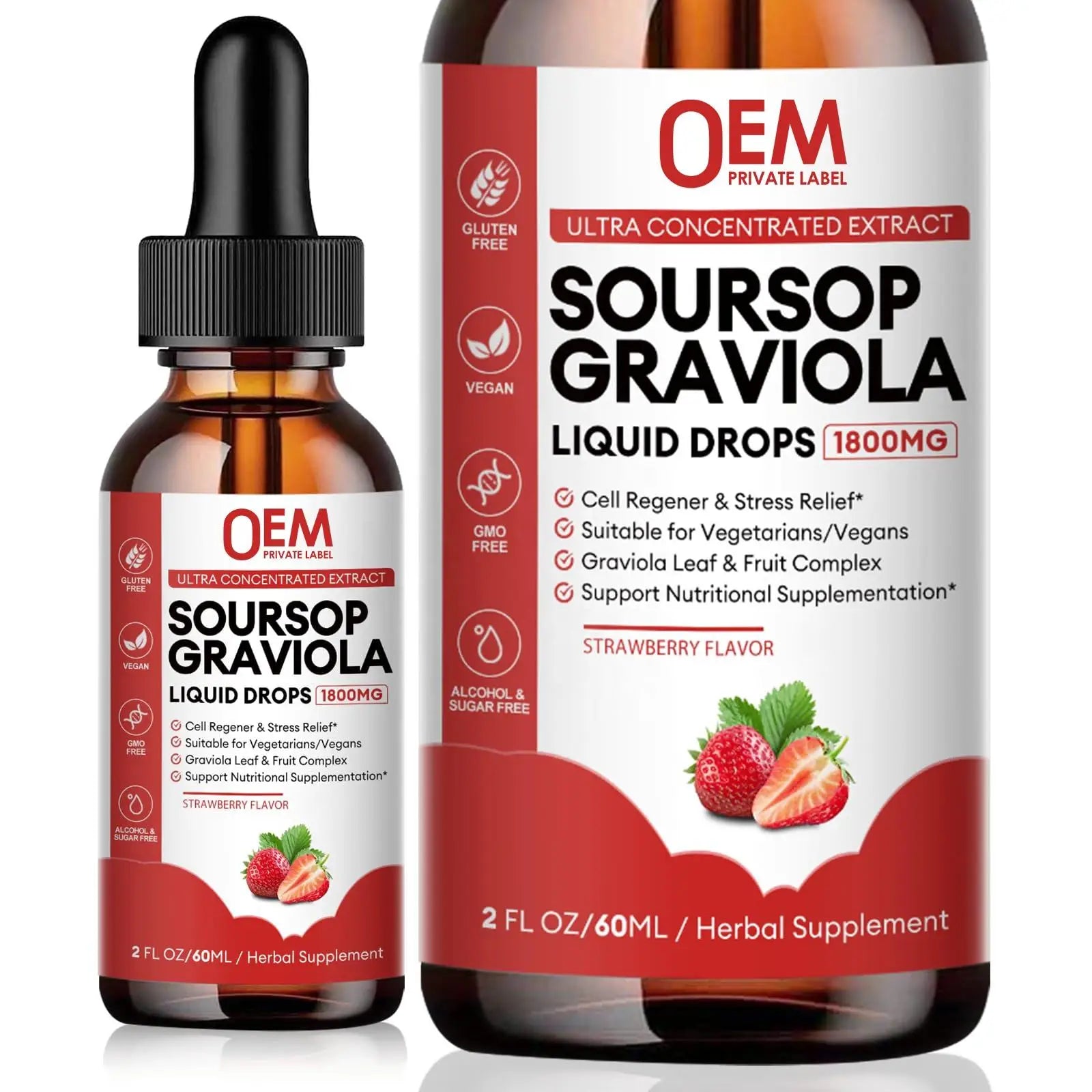 OEM Graviola Soursop Leaf Extract Supplement Immune Support Digestion Liquid Drop for Everyone Except Women