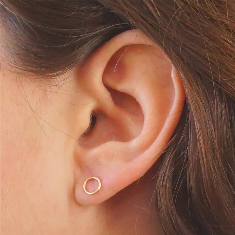 14K Gold Filled Circle Earrings Gold Jewelry Gold Filled Stud Earrings Brincos Pendientes Oorbellen Boho Earrings