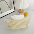 Nordic Luxury Advanced Sense Tissue Boxes Wheat Texture Design Light Knit Napkin Storage Holder for Home Office Coffee