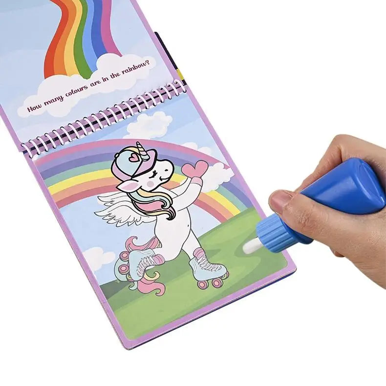 BSCI Factory Custom Make Reusable Kids Magic Water-Visible Coloring Book Unisex for 2-4 Years Made of Paper Water Pen