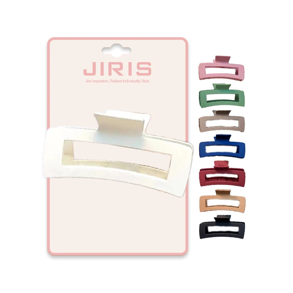 JIRIS Hot Sale Wholesale New XXL Woman Hair Accessories 13cm Large Plastic Rectangle Jaw Hair Claw Clips for Thick Hair