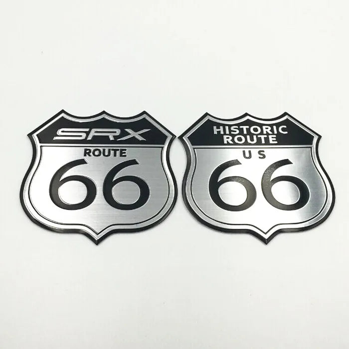 Applicable to Cadillac SRX Car Stickers Vehicle logo 66 Highway Commemorative Sticker Rear Label Aluminum
