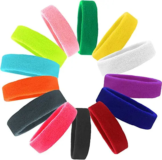 Cheap Gym Terry Cloth Moisture Wicking Athletic Basketball Sweatband Cotton Sports Headbands