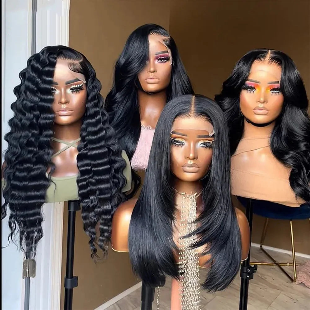 Loose Body Lace Front Wigs Brazilian Virgin Hair Natural Color 13x4/13x6 Transparent for Lace Closure Wig 180% Density Custom