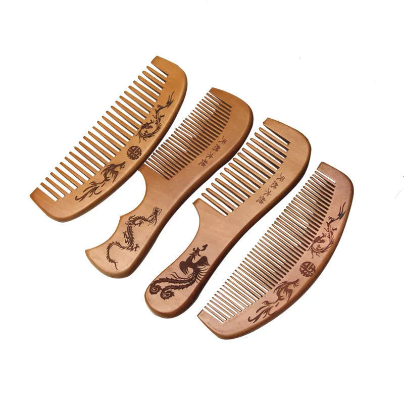 Cheap Natural Peach Wood Combs Anti Static Massage Hair Care Comb Maintain Softness Comb of Bamboo Craft