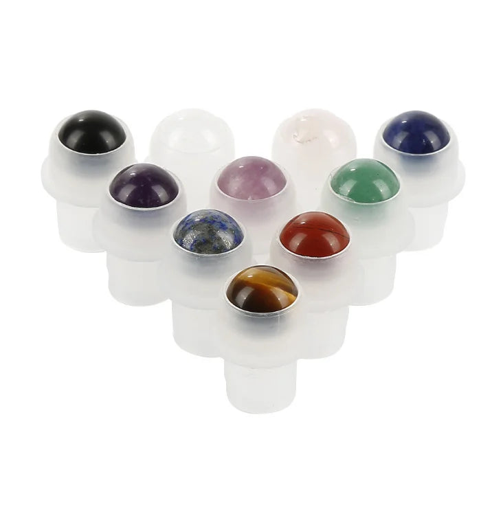 16mm  5ml 10ml Jade Roller Ball Gradient Color Roller Ball  Natural Crystal Roller Ball   Multi-color Optional