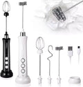 3 Level Whisking Speed Stainless Steel Milk Frother Multifunctional Hand-held Whisk USB Rechargeable Electric Foam Maker