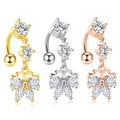 Wholesale Stainless Steel Romantic Mix 14ps/lot Navel Ring Body Piercing Dangle Belly Button Bar Belly Ring Woman Piercing Kit