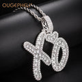 OUGEPHELI 3A CZ Brass Pendant Necklace Hip Hop Necklace for Men and Women