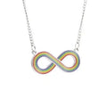 INS Hot Selling Rainbow Pride Necklace Couple Matching Necklace Dainty Infinity Necklace for Women Men
