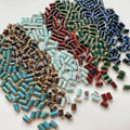 New 6*10mm Ceramic Clay Porcelain Beaded Simple Cylindrical Tube Loose Beaded Charm for DIY Bracelet Jewelry Accessories
