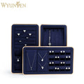 WYP Jewelry Display With Microfiber Jewelry Display Tray for Ring Earring Necklace Display Tray