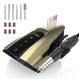 Electric Nail Drill Machine with 6 Bits 35000RPM Professional Nail File Efile Set Compact Acrylic Nail Drill Kit