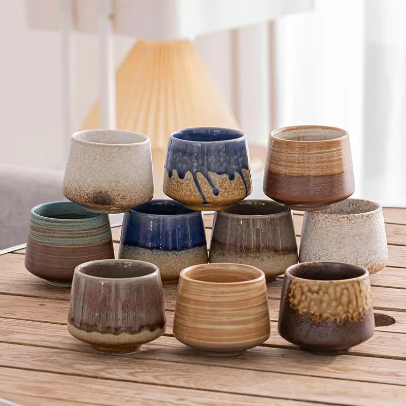 Creative Retro Master Cup Kung Fu Tea Cup Japanese Coarse Pottery Mugs Handmade Kiln Change Coffee Cups 150ml