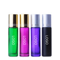 10ml Cosmetic Packaging Pink Blue Green Roll on Bottle Aluminum Lid Essential Oil Glass Roller Perfume Bottle