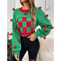 Custom 2025 Fall Winter Christmas Pullover Cropped Sweater Women Knitted Wholesale Christmas Sweater for Adults