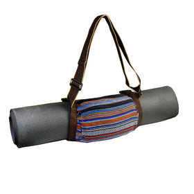 Eco Friendly Canvas Cotton Yoga Mat Bag Foldable Adjustable Size Sport Women's Storage Shoulder Custom Logo Fast Delivery