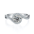 D Color VVS 1ct Moissanite Jewelry White Gold Side-stone Diamond 925 Sterling Silver Moissanite Engagement Rings for Women