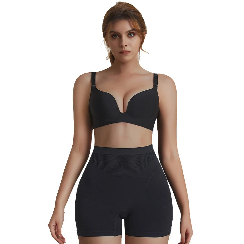 Custom High Waist Stretchy Solid Boyshort Panties Tummy Control Butt Lifting Manufacture Breathable Shapewear Removable Pads