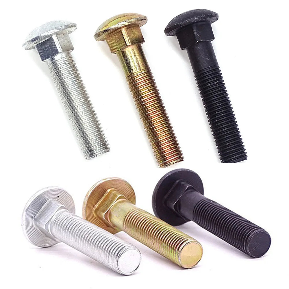 High Strength Grade 8.8 Full Thread Galvanized Black Stainless Steel Truss Round Head Square Neck Coach Carriage Bolts Screws