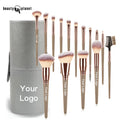 Beauty Planet 15pcs Synthetic Hair Makeup Brush Set with Fan Loose Powder Foundation Brushes for Lip Gloss Mascara Wholesale