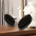 Factory Price Wholesale Private Label Custom Laser Logo Shaving Brush Board Bristle Black Wooden Beard Brush for Men
